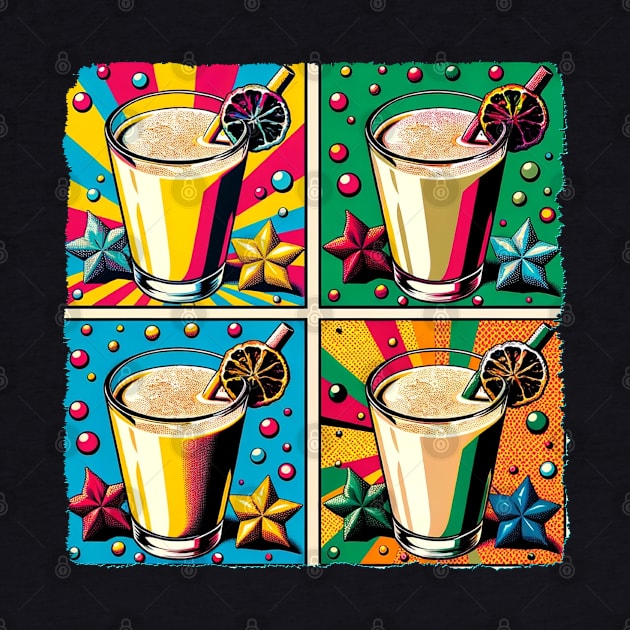 Eggnog Elegance: A Pop Art Celebration - Festive Beverage by PawPopArt